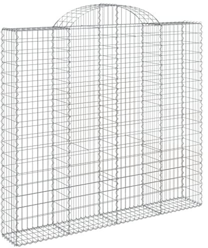 Makastle Gabion pour Pierre, Cage en Métal, Panier à Pierre, Lit Surélevé à Gabion Jardinière à Gabion, Paterre, Décoration de Jardin, 200x30x180/200 cm Fer galvanisé