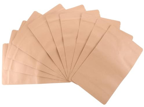 minkissy 10pcs Natural Paper Coffee Bags Valve 180x300 90mm Self Sealing Food Storage Tea Wrapping