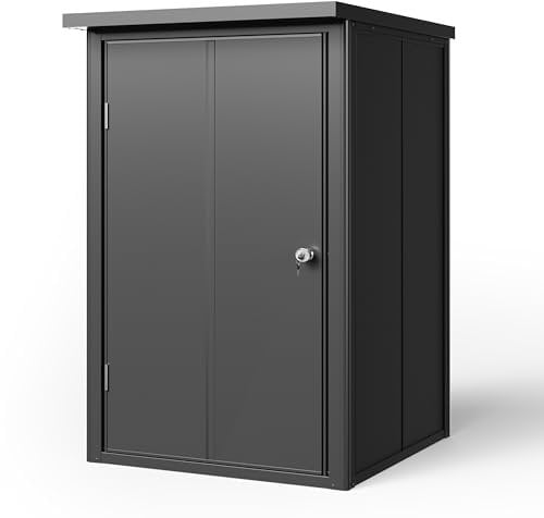 GFP Primeyard Armoire de Jardin en métal 84x84x131 cm Abris de Jardin Anthracite, Plancher Inclus