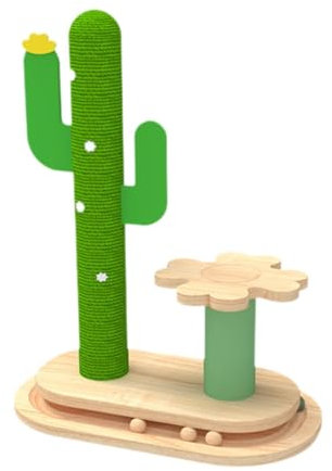 MagiDeal Rascador para Gatos con Forma de Garra, Juguete Interactivo para Mascotas, rascador de Madera, para Gatos para posarse, Gatitos descansando, con Flor