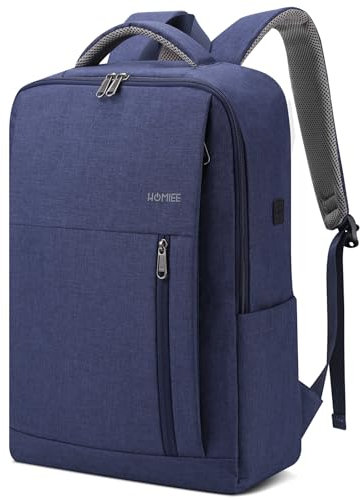 HOMIEE Mochila Portátil para Viajes Hombre, Mochila Casual Ligera Impermeable 17.3 Pulgadas para Escuela, Trabajo o Fin de Semana, Mochila de Negocios para Equipaje de Cabina y Transporte Diario