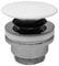AMBRA WATER Piletta di scarico click clack in ottone cromato per lavabo o bidet con tappo tondo in ceramica bianco lucido e vite centrale 11/4