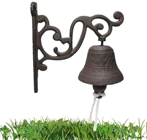 Draußen-Glocke aus Gusseisen, Wandglocke außen, Gusseisen, Landschaftsguss- , rustikal, für Eingangstür