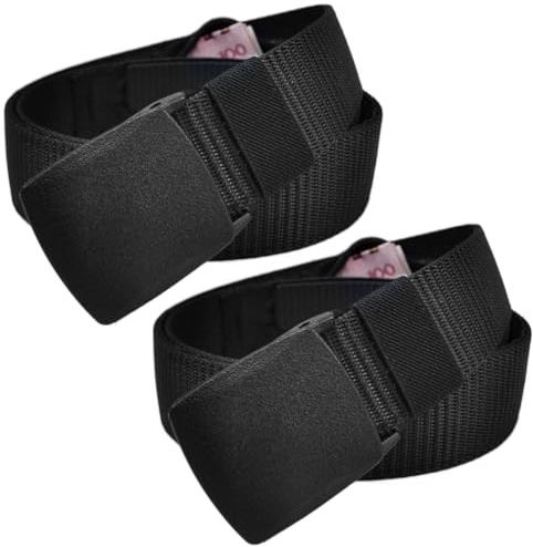 2Pcs Ceinture de Voyage Porte-Monnaie Cachée, 120cm Ceinture Cache Billets