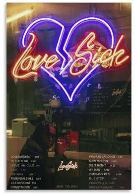 KNKncnv Don Toliver Love Sick Poster Dekorative Malerei Leinwand Wandkunst Wohnzimmer Poster Schlafzimmer Malerei,Wandkunst Bilddruck Moderne Familienzimmer Dekor 12x18inch(30x45cm)