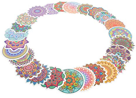 2 Sätze Mandala Aufkleber Aufkleber für Laptop Koffer Wasserflasche Skateboard Dekorative Drucke mit Einzigartigem Design Einfacher Handhabung