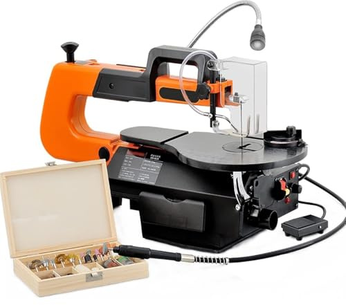 Scroll Saw, Two-Direction Variable Speed with Adjustable Table and Pedal Switch for Precision Woodworking
