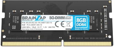 BRAINZAP Memoria RAM da 8 GB DDR4 SO-DIMM PC4-2400T-SE0-10 1Rx8 2400 MHz 1.2 V CL17 Notebook Laptop Unbuffered Non-ECC