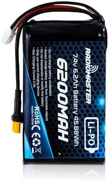 Radiomaster 2S Lipo Akku 7,4V 6200mAh Battery mit JST-XH und XT30 Steckern, Passend für Radiomaster TX16S, Boxer, TX15, TX15 Max Funkfernbedienung
