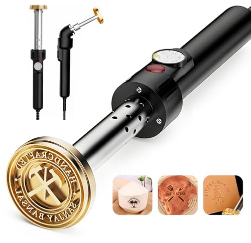Elektrisches Brandeisen für Holz, personalisierte Temperaturkontrolle, schwarze Brandeisen mit Metallstempel, Logo-Brandeisen, Buchstabenstempel für Leder, Lebensmittel, Holzbearbeitungswerkzeuge