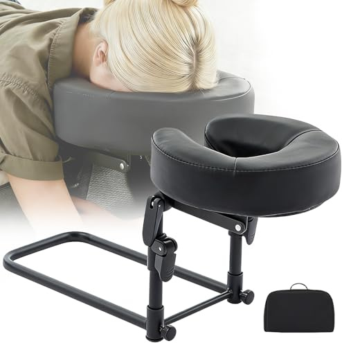 Massage Kopfstütze für Bett,Massagekopfstütze für Liegen, universell einsetzbare, verstellbare Kopfstütze für Massageliegen (mit Gesichtsstütze), Kopfstütze für Kosmetik- und Wellnessbehandlungen