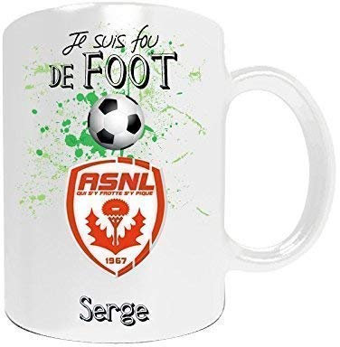 Mug de foot NANCY à personnaliser avec prénom - Cadeau personnalisé foot Ligue1 AS NANCY LORRAINE
