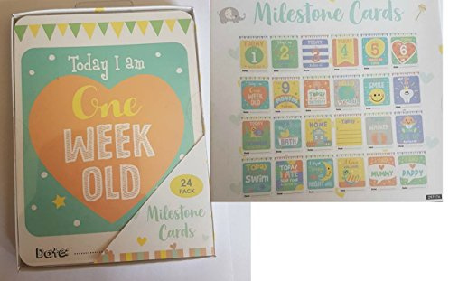 Baby Shower~Milestone cards~24 pk~24 pcs~Birthday~christening~pastel~