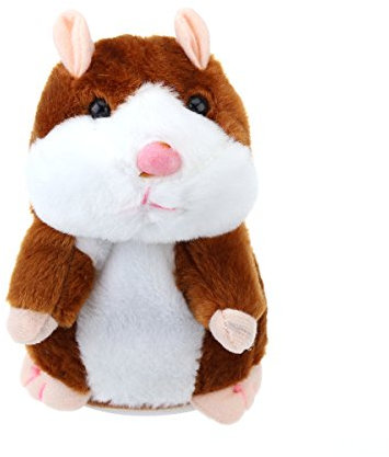 TOYMYTOY Sprechender Hamster Plüsch-Spielzeug, wiederholt, was Sie sagen, elektronisches Schallplatten-Spielzeug für Kinder, frühes Lern-Geschenk, hellbraun