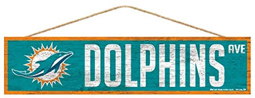 Wincraft NFL Miami Dolphins SignWood Avenue Design, Teamfarbe, 4 x 17 cm