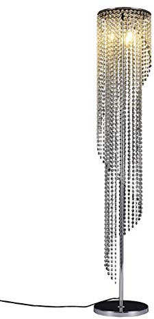 Surpars House Sparkling Elegant Raindrop Crystal Floor Lamp,Silver
