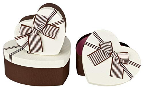 Kleenes Traumhandel - Exklusives Set von 3 Herzform Geschenkboxen mit Streifenmuster (Stil 38)
