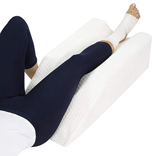 Xtra-Comfort Leg Elevation Pillow - for Swelling, Elevating, Post Surgery Recovery Support - Firm Wedge Rest - Breathable for Knee, Ankle and Foot Injury Pain Relief - Improve Circulation and Sleep
