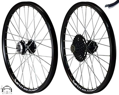Redondo 20 Zoll Laufrad Set VR + HR Felge Schwarz Disc + 7 Fach Kassette