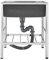 HomeLava Mobiles Spültisch Edelstahl Spülbecken Einzelspüle Spüle Campingküche 1 Becken 58 x 43 x 80 cm Spülschrank Schlauchanschluß Waschtisch
