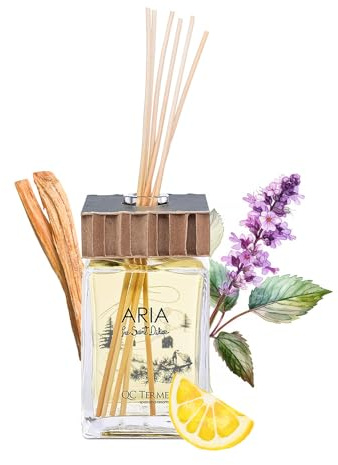 QC Terme ARIA PRÉ-SAINT-DIDIER, Profumatore per ambiente in vetro a bastoncini 250 ml, Fragranza aromatica a base di legno di cedro, Made in Italy