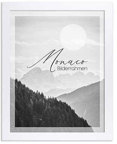 BIRAPA Monaco Bilderrahmen 60x100 cm Weiß Hochglanz - Bilderrahmen Metall Optik, Alu Gebürstet Rahmen, Posterrahmen, Wechselrahmen