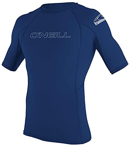 O'Neill Wetsuits Men's Men's Basic Skins Short Sleeve Sun Shirt Rash Vest, Navy, L UK