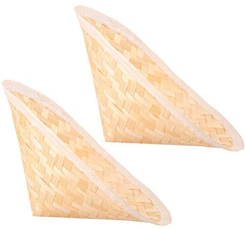 BESPORTBLE 2Pcs Kuli Hut Chinesischen Bambus Gewebt Hut Orientalischen Angeln Hut Sonnenschutz Weben Hut Kinder Landwirt Hut Kinder Kegel Bambus Hut