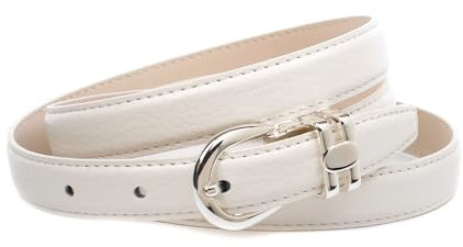 Anthoni Crown Damen Ledergürtel Gürtel, Weß, 100