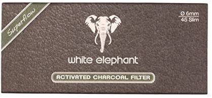 White Elephant Carbone attivo per filtro per pipa, 6 mm, 45 pezzi