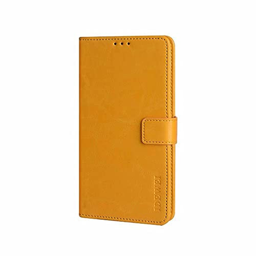 Custodia Coque per Wiko Power U30, TPU + Custodia a Portafoglio con Slot per schede Antiurto per Flip Folio Protettivo Wiko Power U30-Giallo