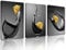 Paintings for Dining Room Black and White Wine Cups Pictures 3 Pcs/Multi Panel Canvas Wine Glass with Yellow Small Boat Wall Art Modern Artwork Home Decor Wooden Framed Ready to Hang (42x20 inches)