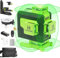 Huepar 4x360 Remote Control Laser Level Self-Leveling 16 Lines Green Beam 4D Cross Line Tiling Floor Laser Tool-Horizontal&Vertical Laser Lines, Magnetic Bracket, Li-ion Battery&Adjust Base 904DG
