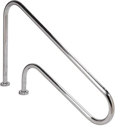 Nunafey Schwimmbad-Treppengeländer, korrosionsbeständiger Pool-Handlauf Edelstahl gebogener Griff für Wasserpark(ST001)