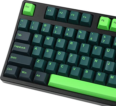 Guffercty kred GTSP 166 Double Shot PBT Keycaps Keys Cherry Profile Night Runner for Cherry MX Switch Keyboards Mechanical (Sound Wave)