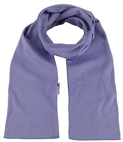 modAS Unisex Bretonischer Schal mit Streifen und uni verschieden Farben - Herrenschal Damenschal Kinderschal 20x160 cm in Flieder