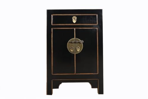 Yajutang Commode chinoise en bois massif noir