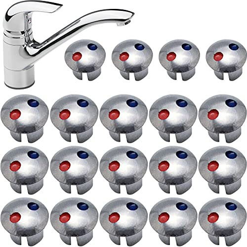 Wudaizhi Heiß-/kälteindikator Für Wasserhähne, 20 Pcs Universelle Heiß- Und Kaltschilder Knöpfe Für Küchenwaschbecken Wasserhähne Ersatzteil