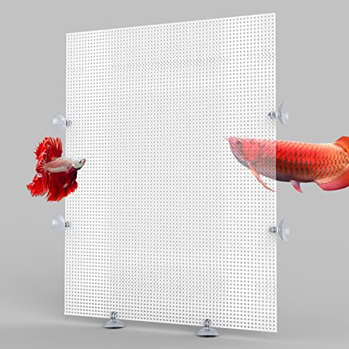 Cuyacili 2 Stück Aquarium Trennwand für Aquarien Kunststoffgitter Platte für Aquarium Unten Box Aquariumteiler Transparenter Kunststoff Aquariumteiler Mit Saugnäpfen Und Zubehör 33x44cm