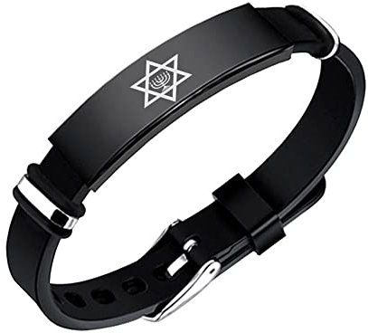 KBNSUIAN Magen Stern von David Silikon Armband Israel Judaica Armreif Messianische Menorah Armbander Jüdische Symbol Schmuck