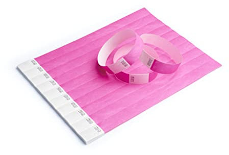 iboo 500 Bracelets Rose en Papier Tyvek pour le Contrôle et la Sécurité - pour Événements, Soirées, Festivals et Voyages - Bracelets d'Entrée