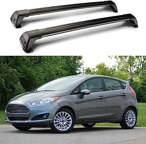 HOCAH Auto Aluminium Dachträger für Ford Fiesta 2009-2014 Auto Dachträger Fahrradträger Dachträger Lastenträger 2-teiliger Kreuzschienen-Dachträge