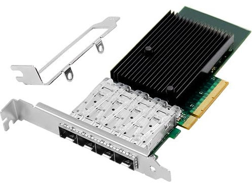 XZSNET Carte réseau 10G avec puce Intel XL710-BM1, carte réseau PCI-E 10 Go comparée à Intel X710-DA4, adaptateur Ethernet PCI Express X8 Quad SFP+ Port compatible Windows/Windows