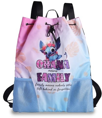 Bolsa de gimnasio con cordón con asa, mochila de playa impermeable para niños con separación en seco y húmedo, Bolsa de gimnasio deportiva, Bolsas de playa con correas anchas, Puntada