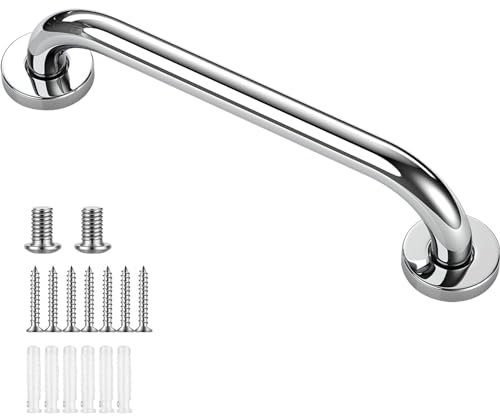 Barres d'appui pour Salle de Bain Baignoire Toilettes Cuisine Chambre à Coucher 30cm Main Courante en Acier Inoxydable 304 Poignée Douche pour Personnes Âgées Handicapées Enfants Enceinte 1 Pièces