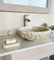 Shades of Nature Round Chiseled Stone Bathroom Vessel Sink - Circle Bowl Shape - 100% Natural Marble, Hand Carved - Free Matching Soap Tray, 2RO-CHTT21