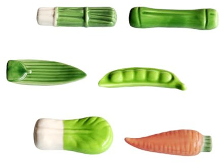 Zerodeko Repose-Baguettes en Céramique Série Légumes 6 Pièces Support pour Baguettes Porte-cuillères Décor De Table Utilisation à pour Anniversaire