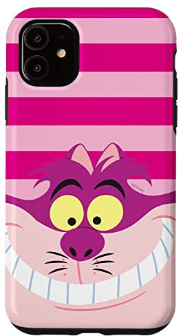 Hülle für iPhone 11 Disney Alice im Wunderland Grinsekatze rosa Streifen