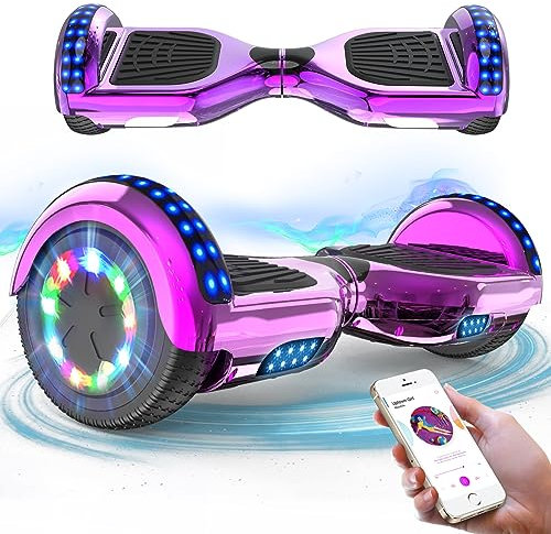 RCB Hoverboards 6,5 Zoll Skateboard Kinder und Jugendliche Hoverboards mit Bluetooth - Led Licht Segway mit Leistungsstarkem Motor Geschenk für Kinder