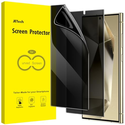 JETech Protector Pantalla de Privacidad para Samsung Galaxy S24 Ultra 5G 6,8 Pulgadas, Antiespia Película de TPU Flexible, Compatible Huellas Dactilares Desbloqueo, 2 Unidades